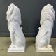 Pair of Renaissance style terracotta lion sculptures, 1950s