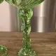 Pair of large Art Deco candlesticks / candle holders in moulded pressed glass.