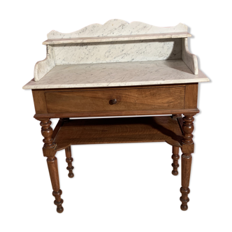 Table de toilette bois & marbre