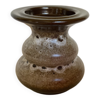 Ceramic candle holder brown white black