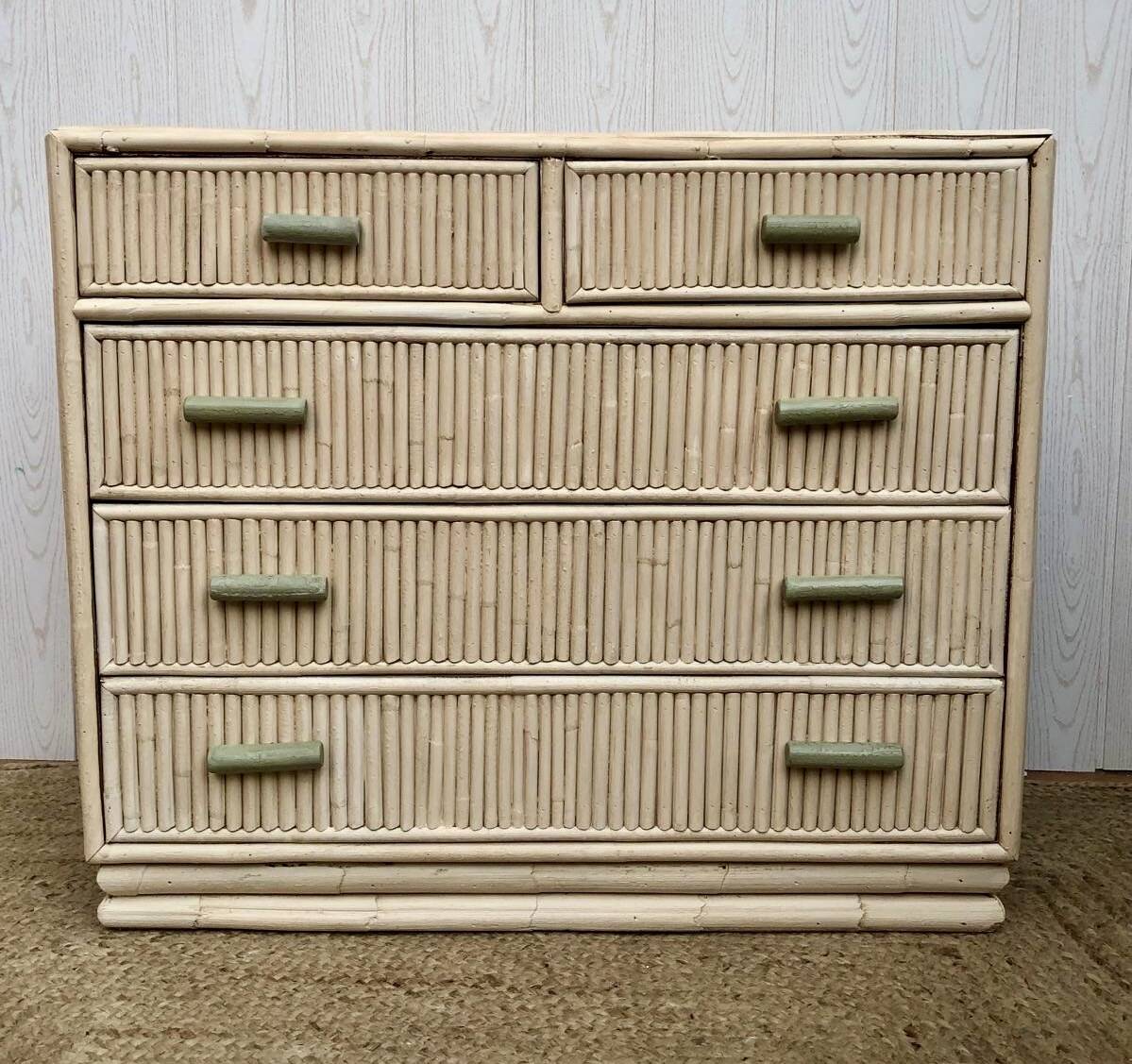 Bamboo chest of drawers 1970