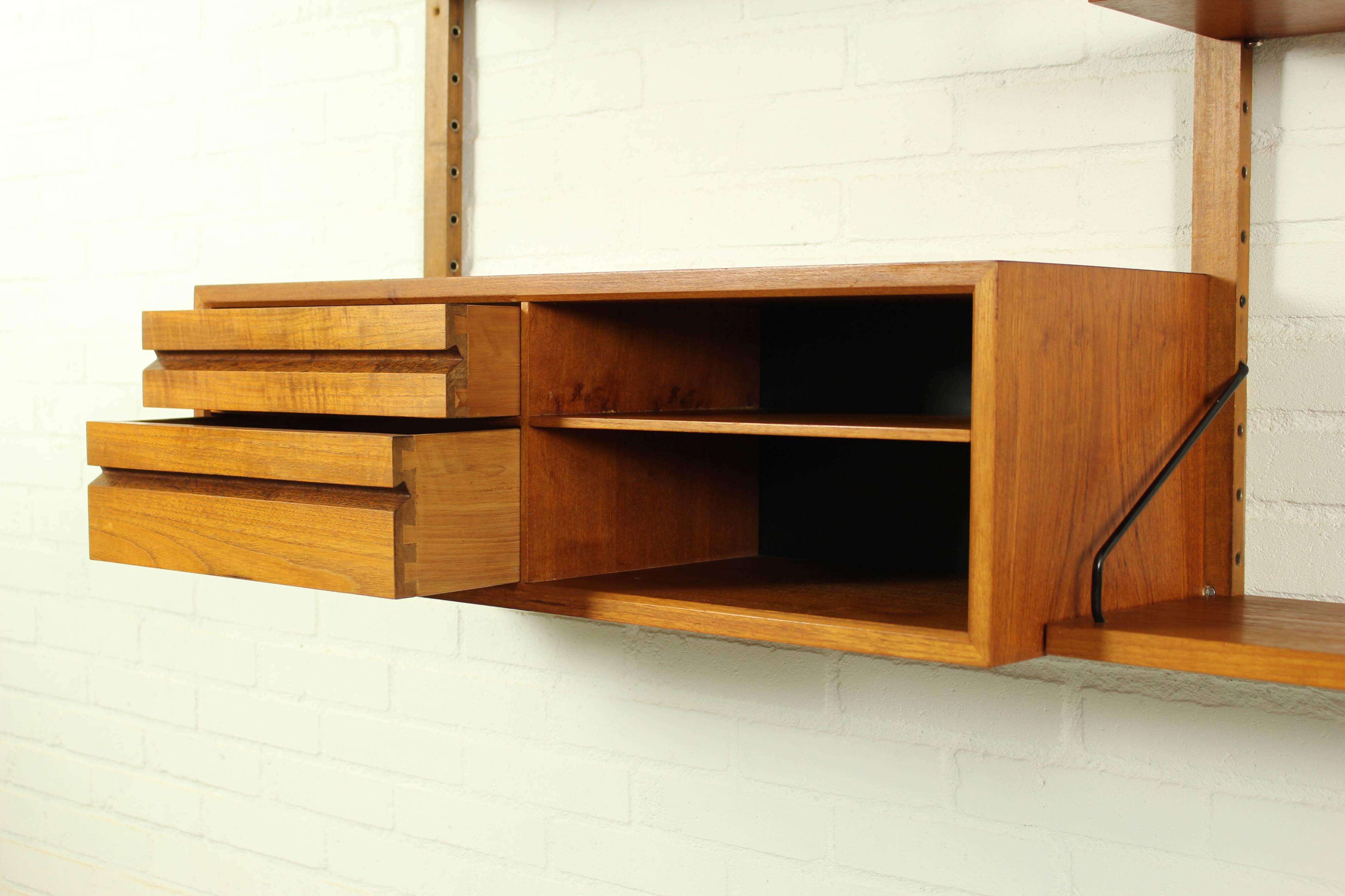 Danish Modular Teak Wall Unit by Poul Cadovius, 1960s
