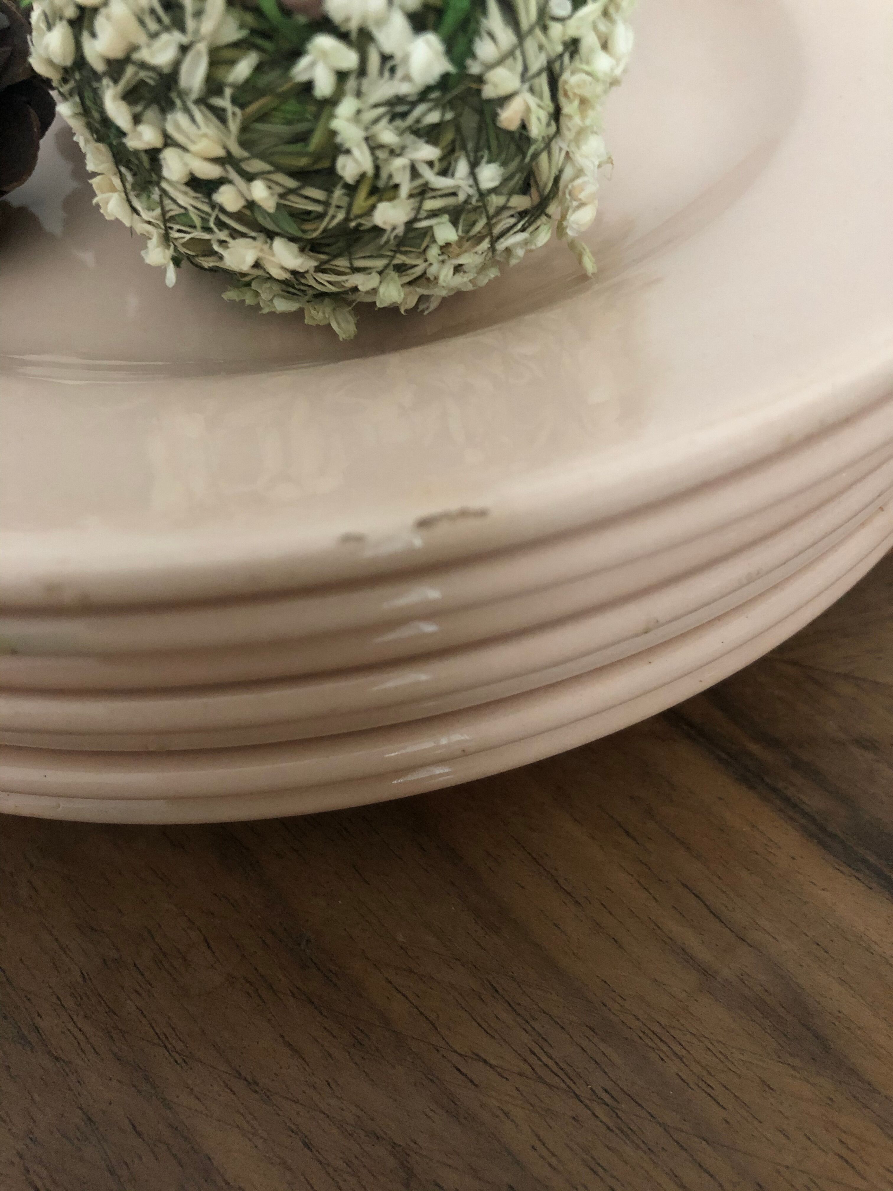 Digoin-Sarreguemines pink dessert plates