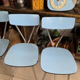 Set of 4 blue Formica chairs