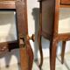 Pair of antique bedside tables with marble top and ceramic niche