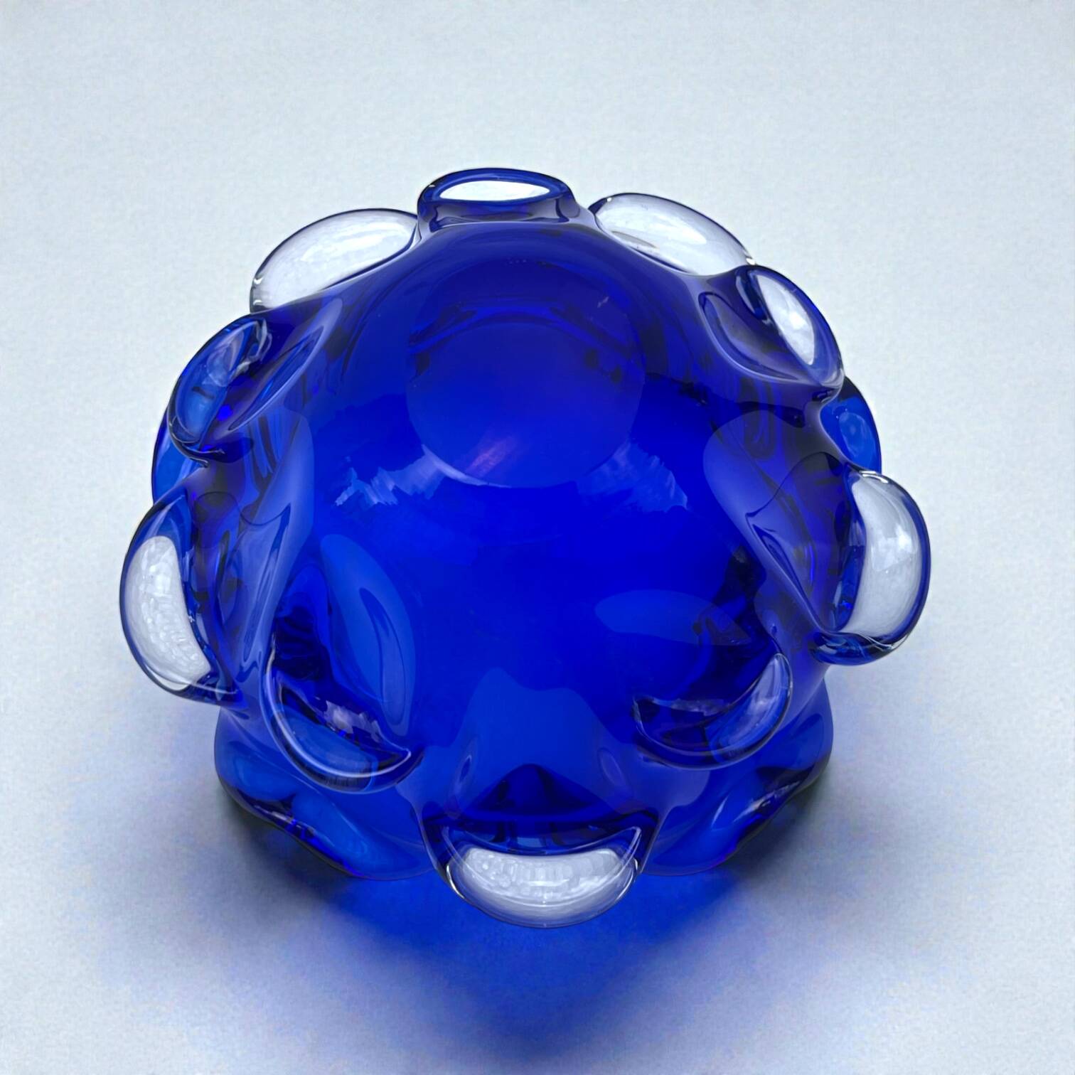 Large blue glass catchall - Murano Venice 1960