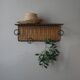 Coat rack cloakroom metal wrought iron wicker rattan handcrafted wall unit storage