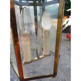 Brass and crystal pendant light