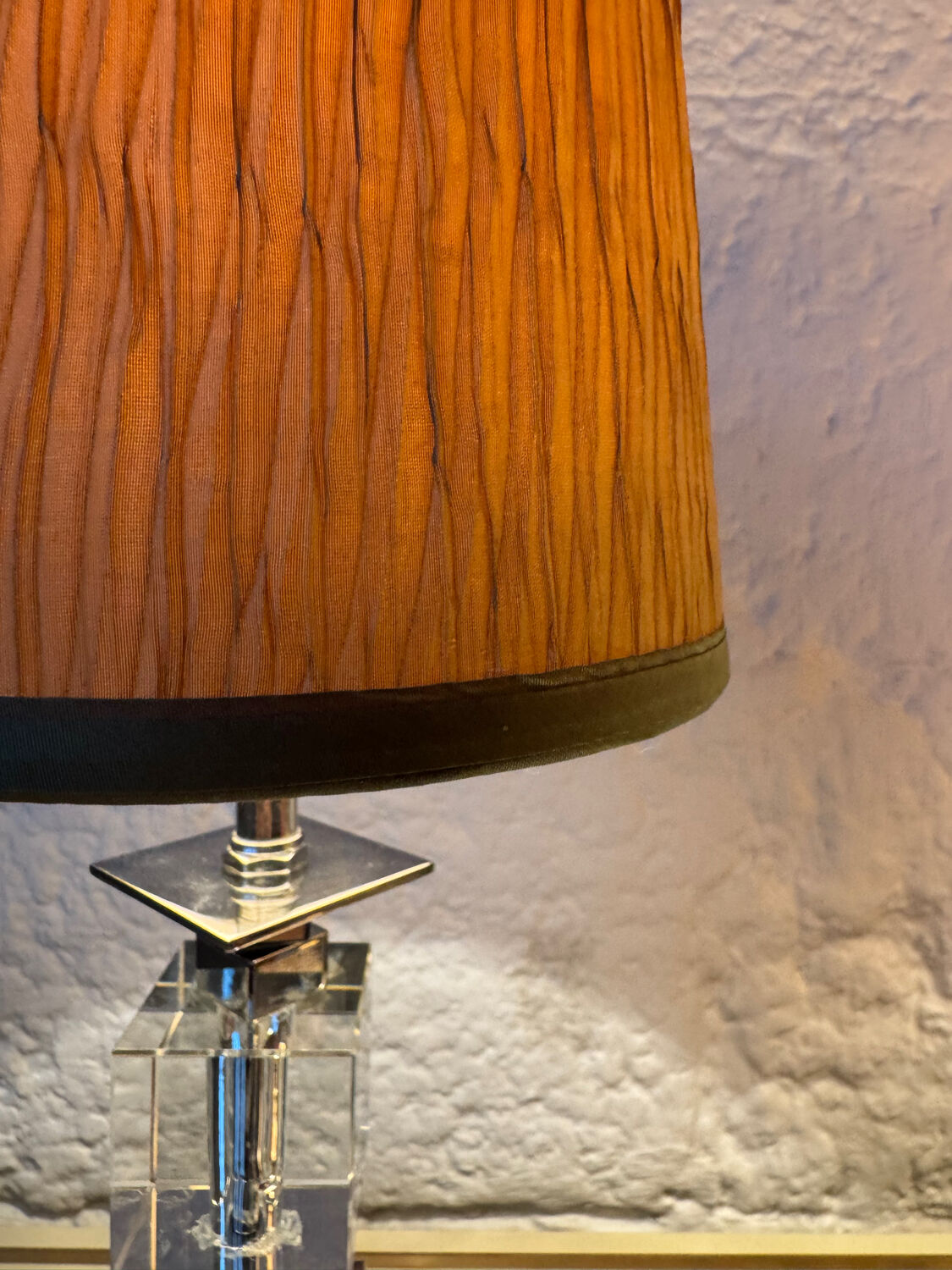 Art Deco lamp in chrome and crystal