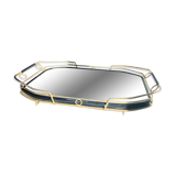gold metal mirror serving tray