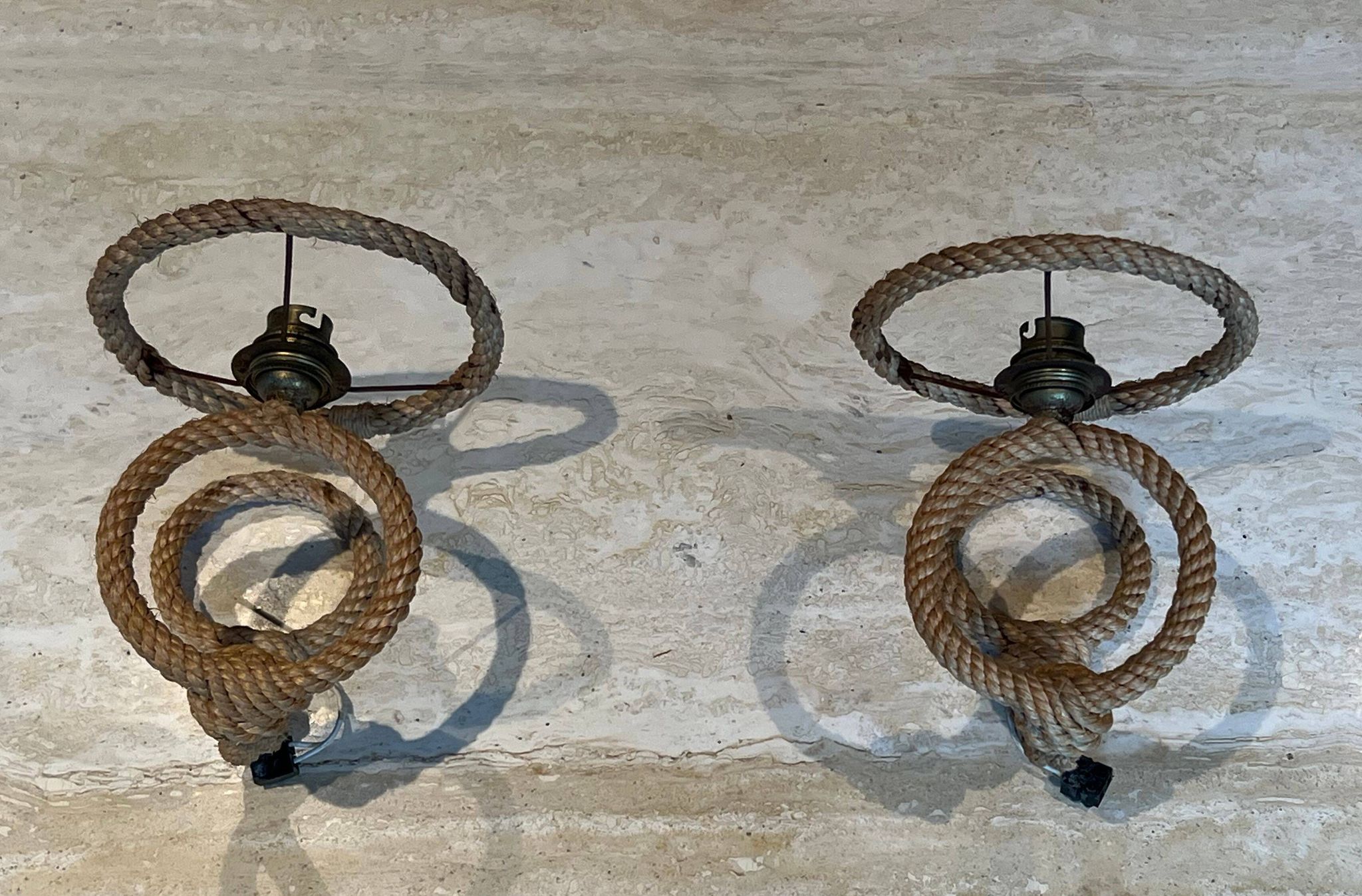 Paire d'appliques en corde d'Audoux Minet