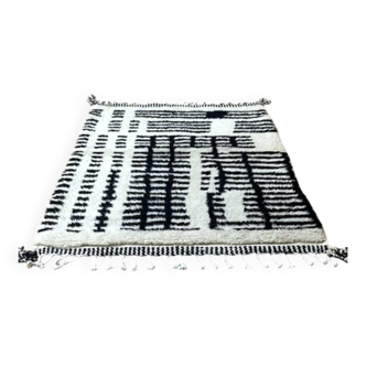 Tapis berbère Beni Ouarain du Maroc - Laine artisanale, 165×125 cm