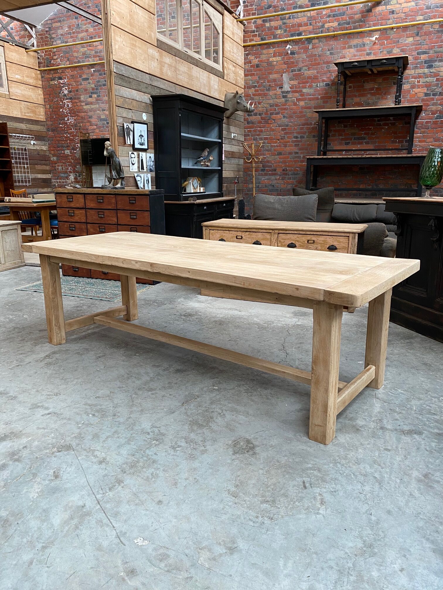 Large oak farm table