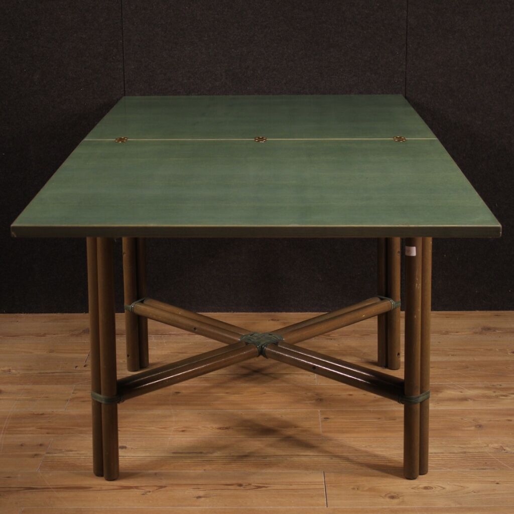 Italian design table in exotic wood from the 80s