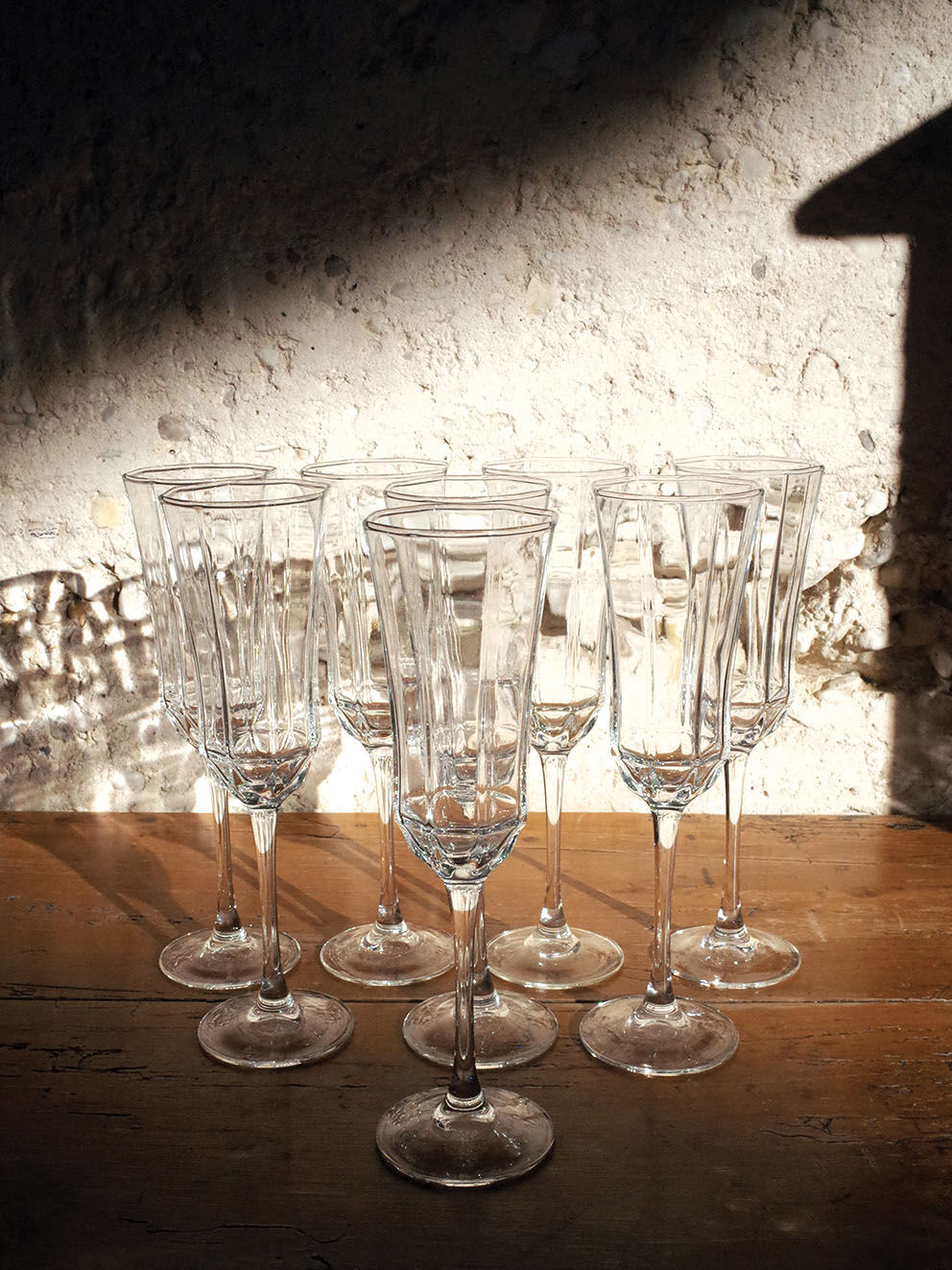 Set of 8 champagne flutes