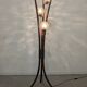 Tripod lamp in bamboo and glass from the 60s/70s