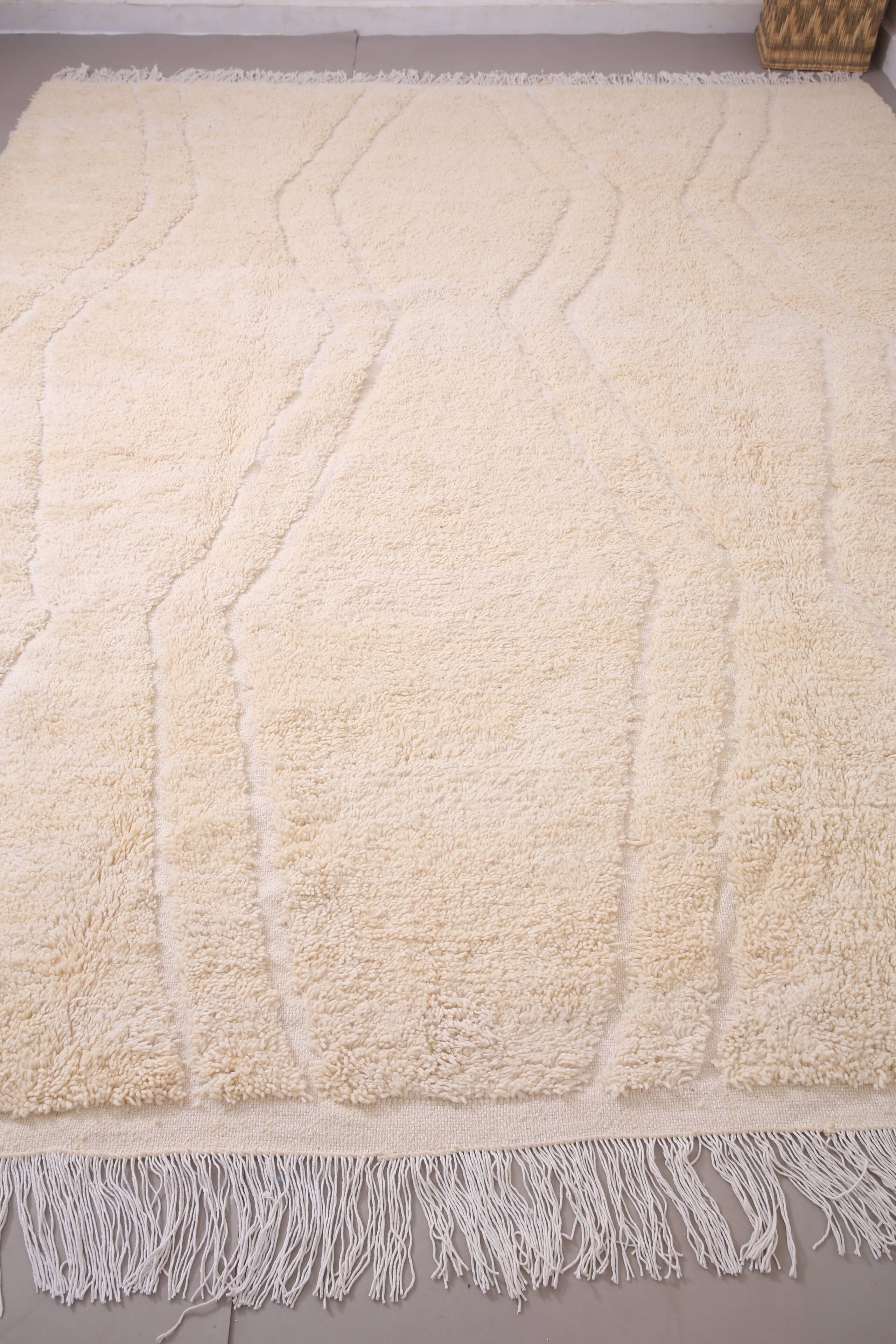 Beige Beni Ourain rug 290 x 360 cm - Moroccan Rug Handmade - Berber Rug