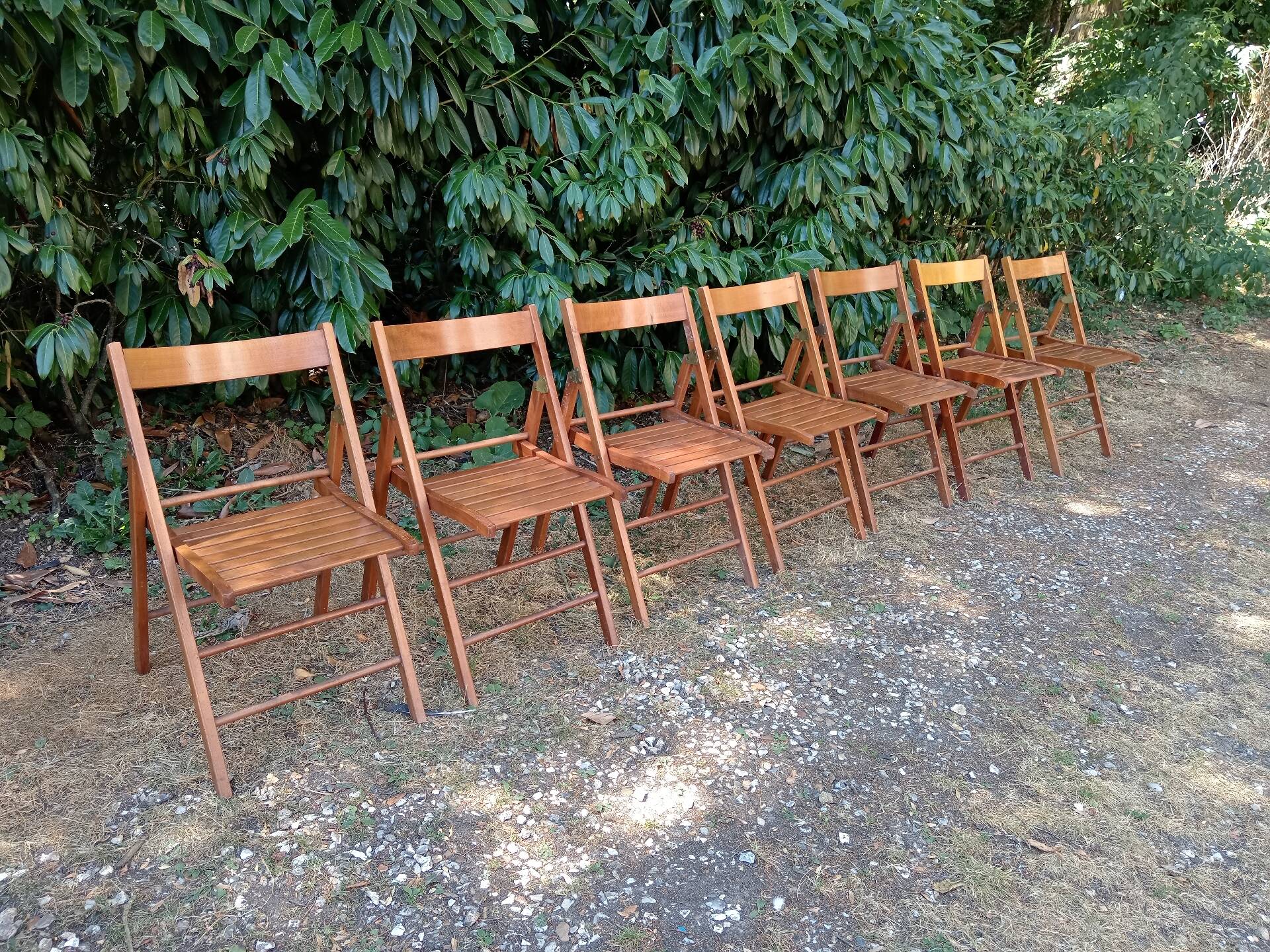 Vintage wooden folding chairs