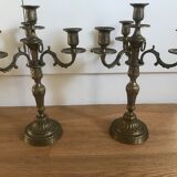 Bronze candlestick pair