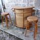 Bar en rotin vintage & ses tabourets