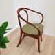 Vintage Bentwood Dining Chair: Red Thonet B9 Style, Leather Seat