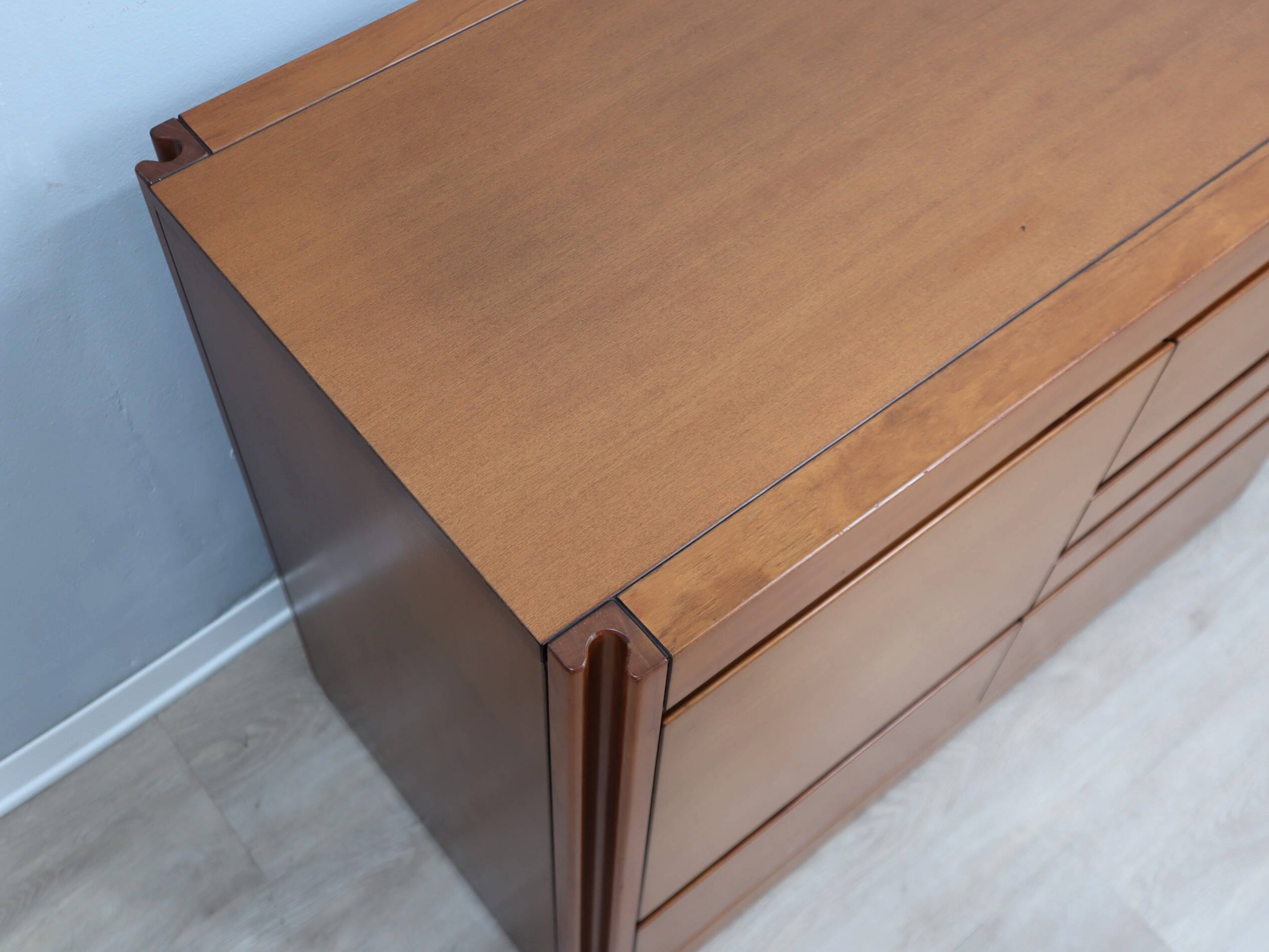 1970s Italian walnut Angelo Mangiarotti 4D series cabinet bar