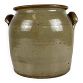Old confit pot in stoneware, grey colour, 1900.