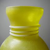 Murano baluster vase, yellow, frosted glass in Seguso style, vintage 1960.