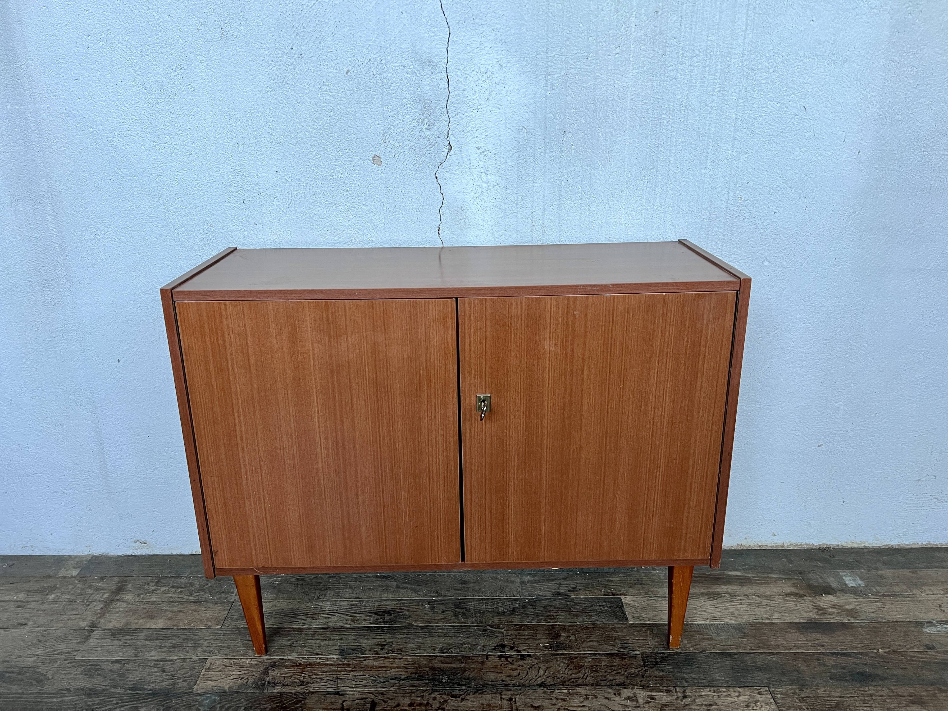 Hifi tv cabinet enfilade Scandinavian look modernist French 1950