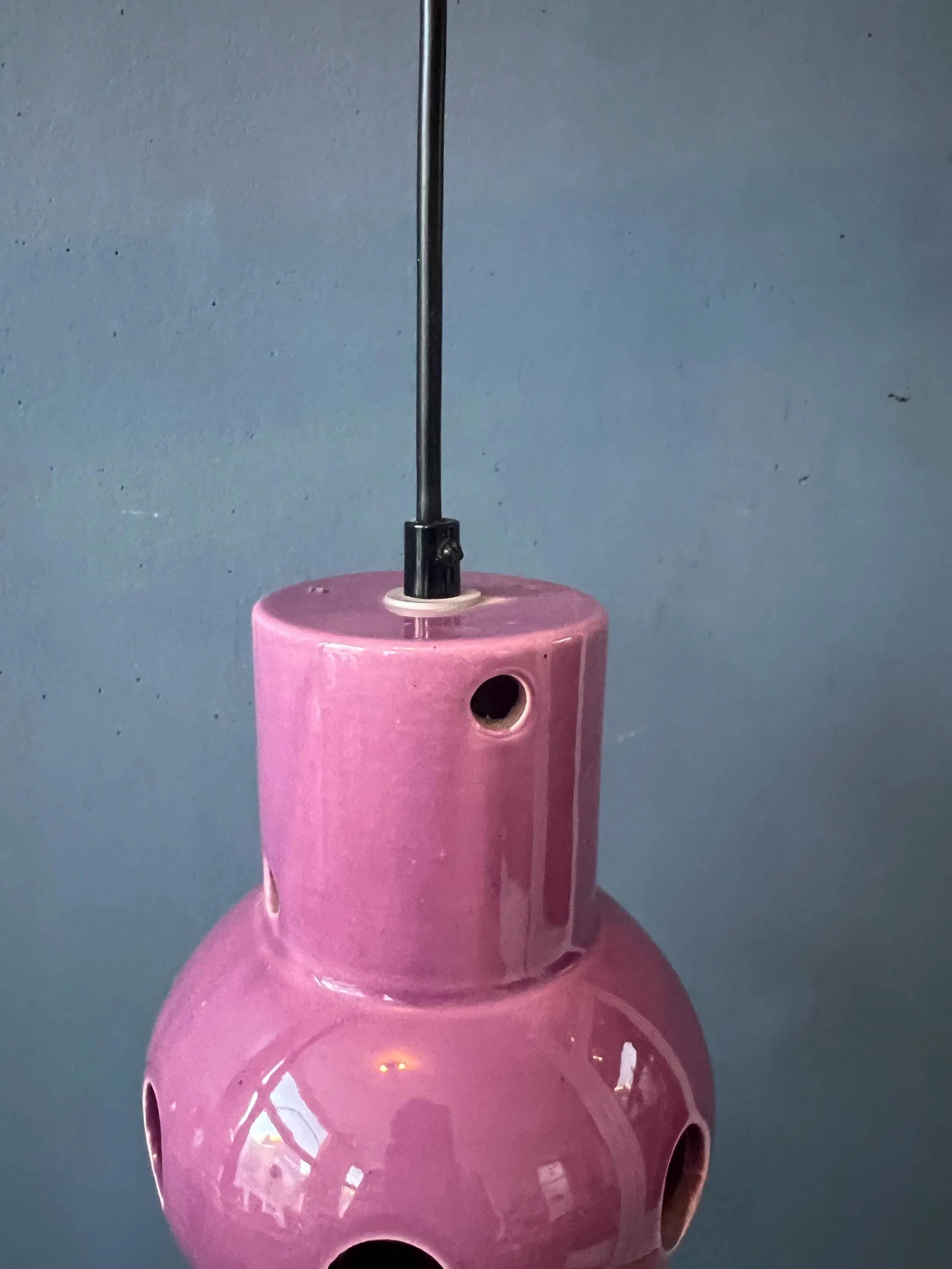 Suspension vintage en céramique rose violette West Germany