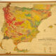 Ancienne carte géologique Espagne et Portugal