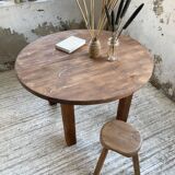 1950s round pine table with extensions