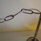 Vintage 1970s white enamelled sheet metal pendant