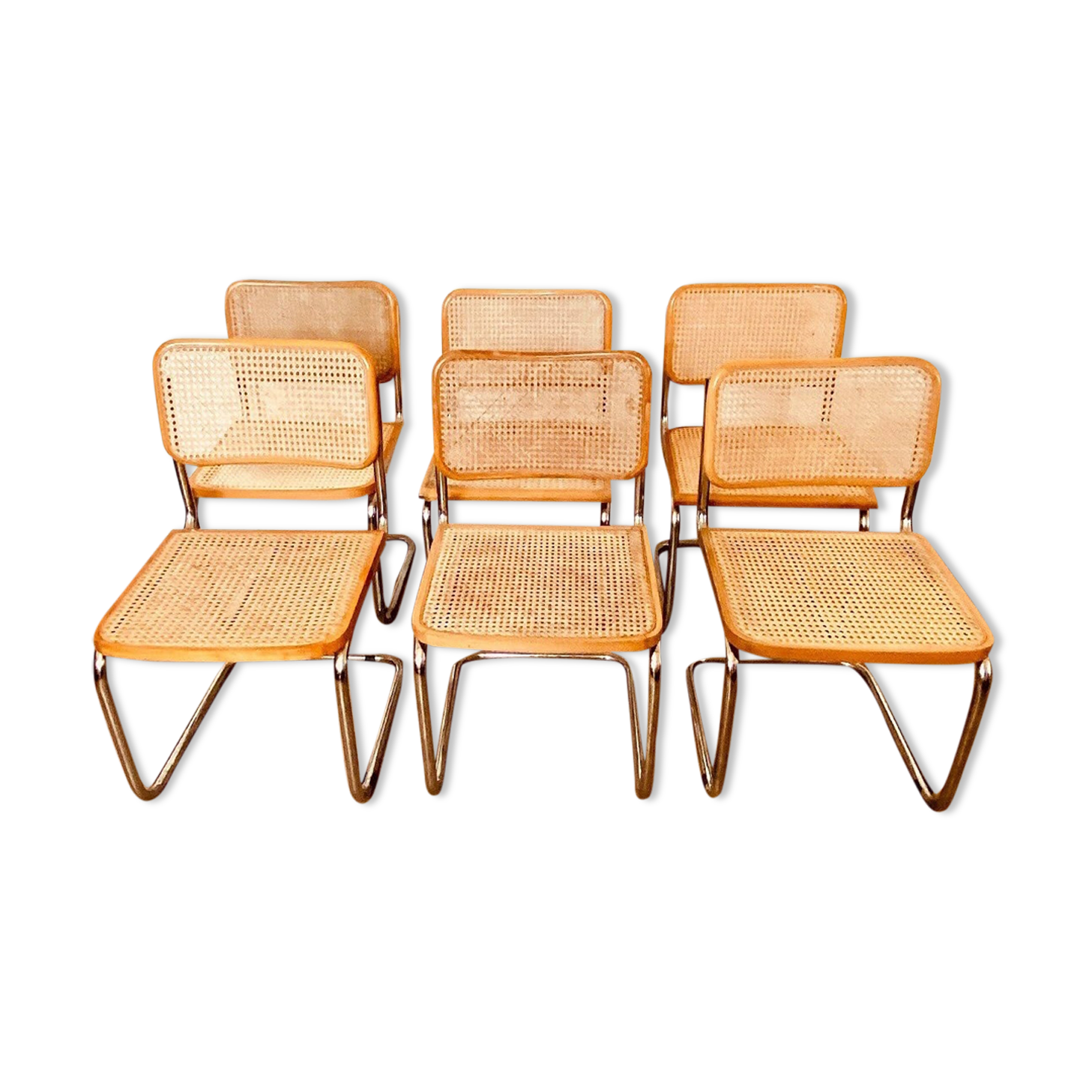 Breuer B32 beige chairs
