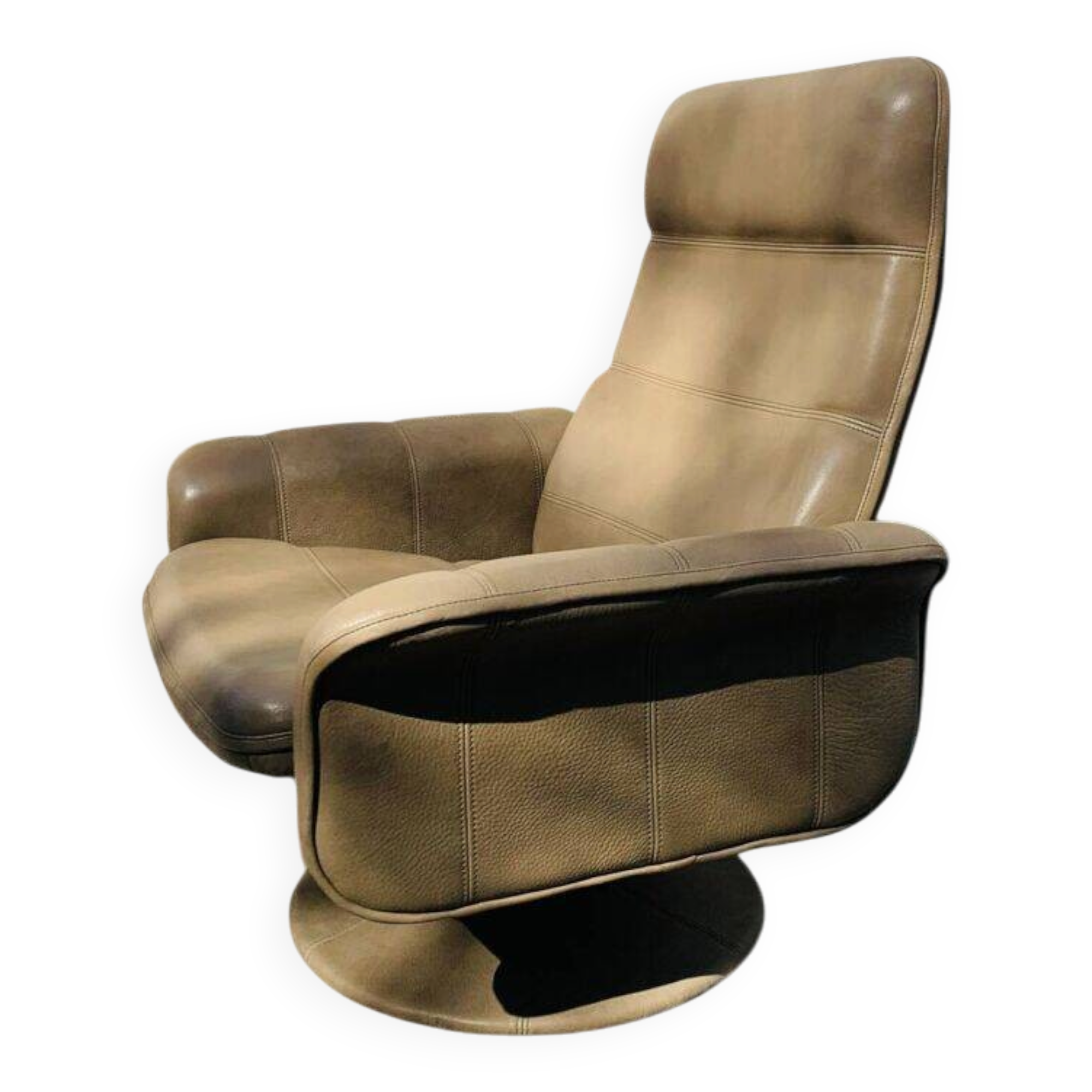 Vintage De Sede leather swivel chair, tulip base.