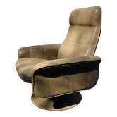 Vintage De Sede leather swivel chair, tulip base.