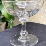 6 Champagne glasses in glass with Venetian ribs - XIXth