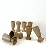 Set of eight mazagrans, stoneware, 1970s