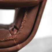 Danish patinated leather adjustable easy chair and ottoman by Berg Furniture, 1970s