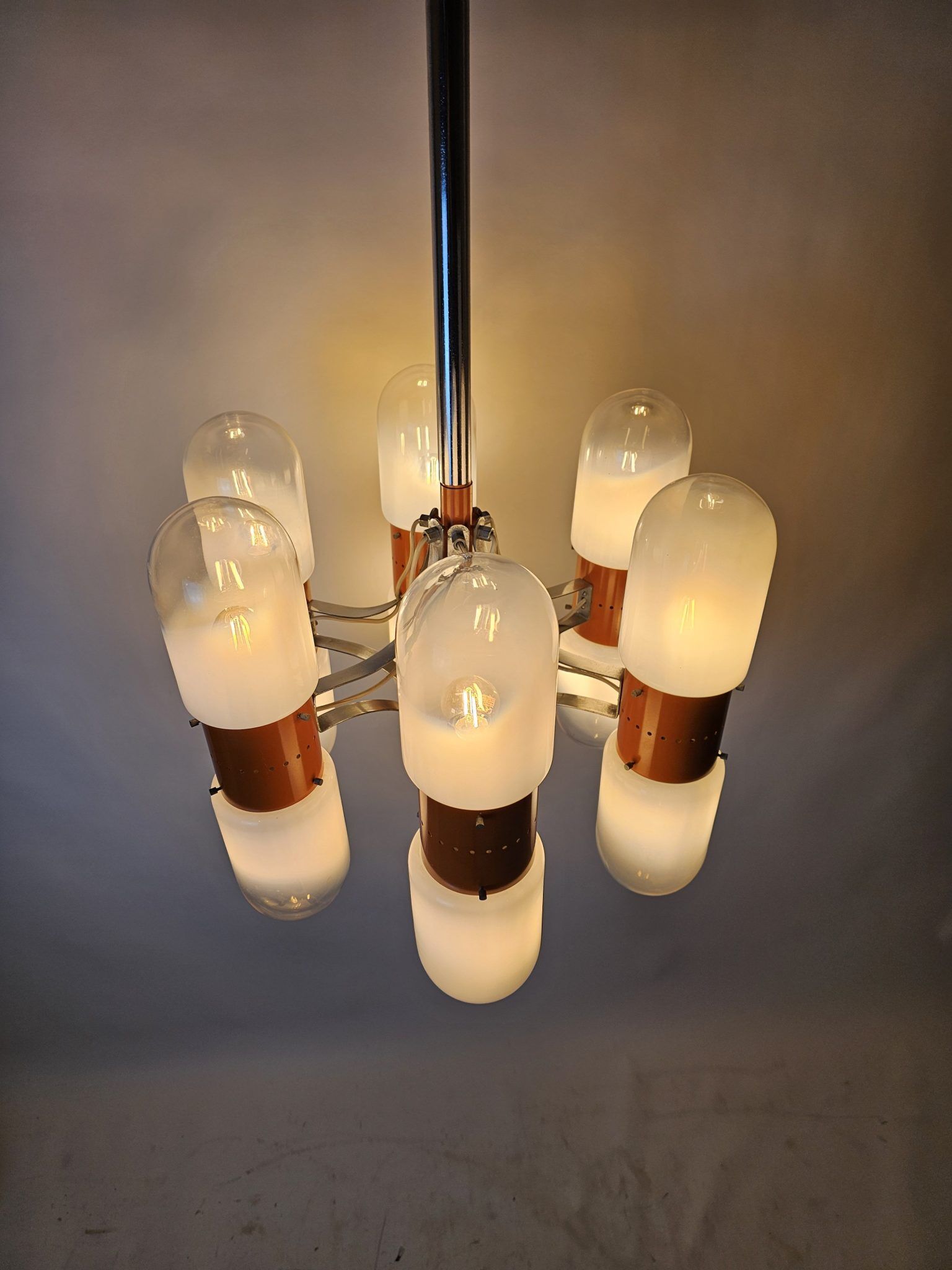Grand lustre en pendentif de Carlo Nason