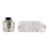 1970s stunning smoking set in crystal by Colle. Made in Italy