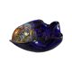 Dark blue Venetian glass ashtray with sulfurized multicolored decoration