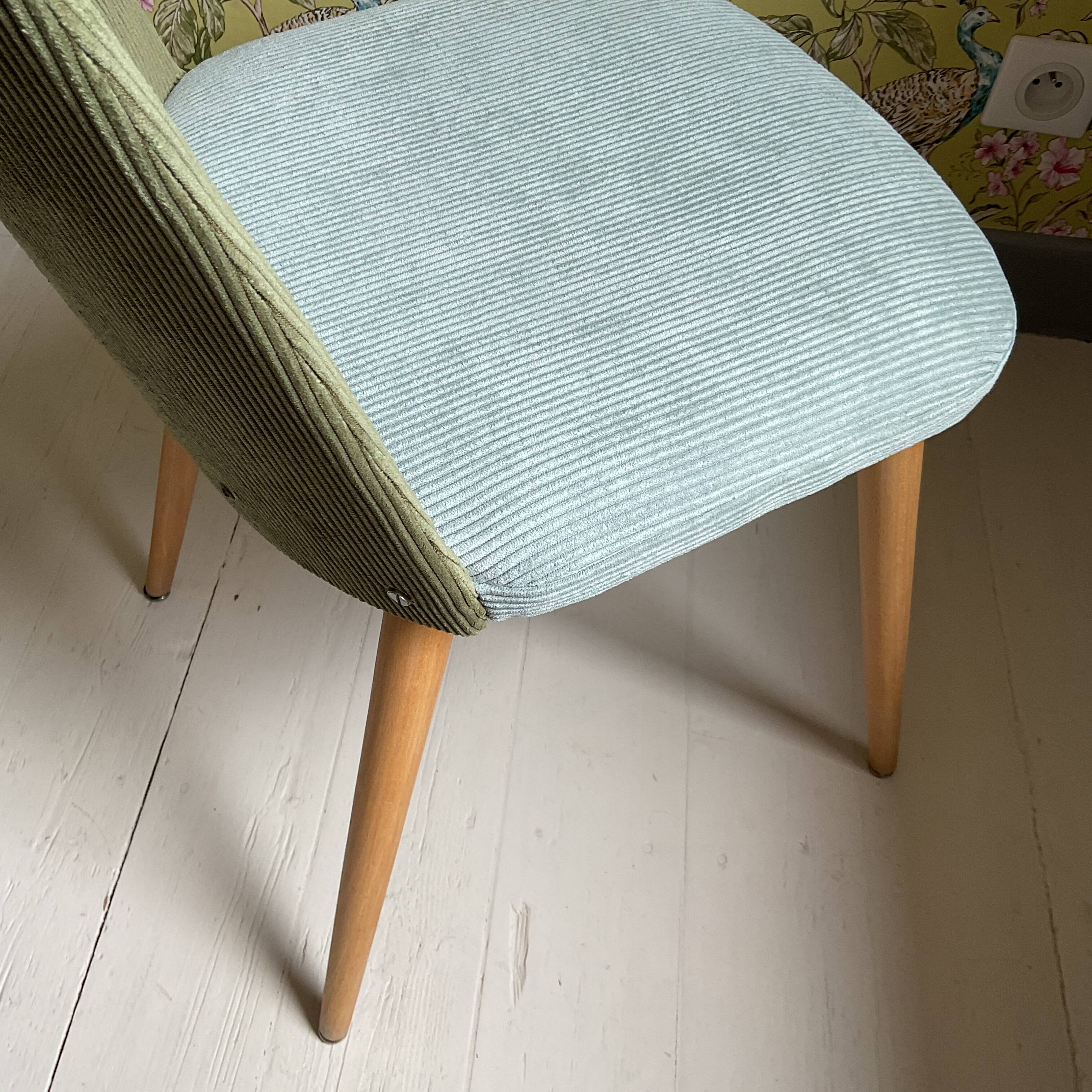 Trio of Scandinavian velvet chairs