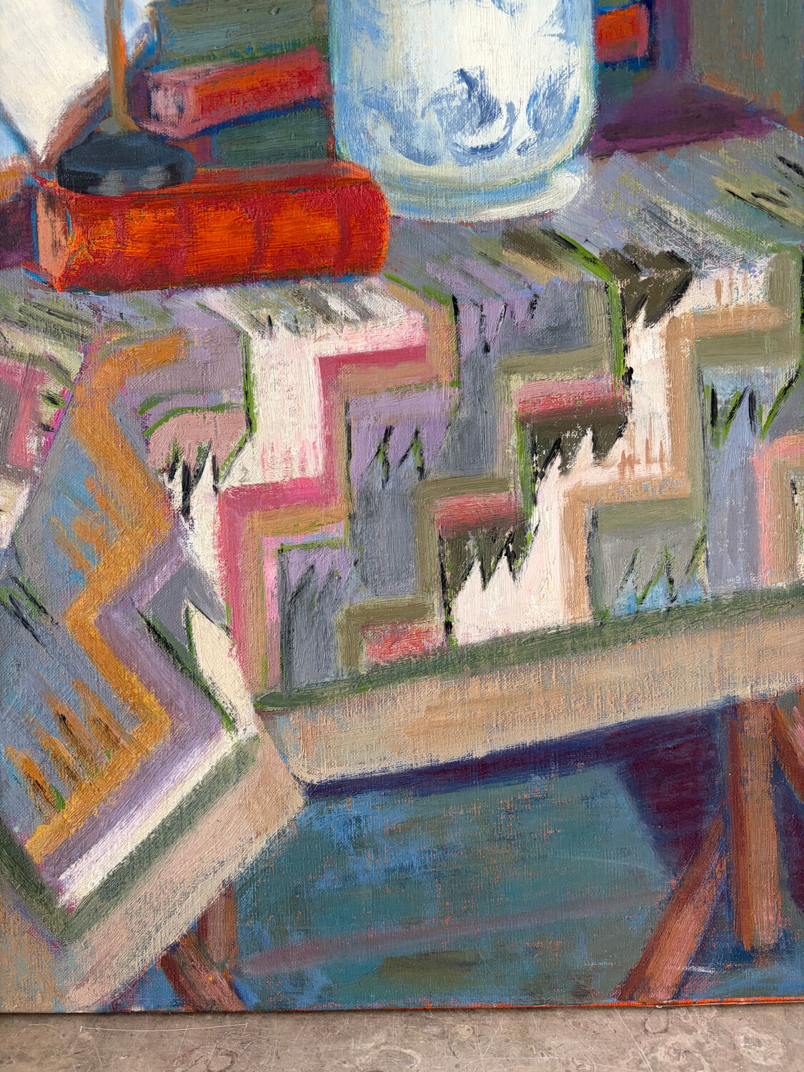 The reading table, oil on canvas