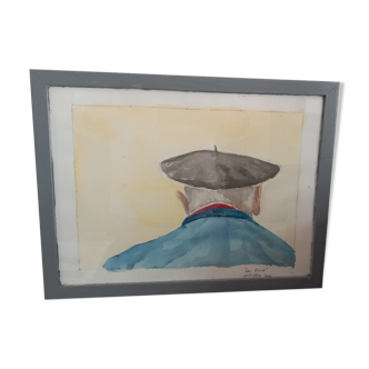 The Basque beret Watercolor by Dupicard
