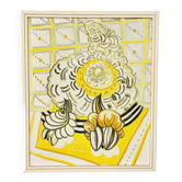 Toile art déco sur chassis encadrée signée t.h