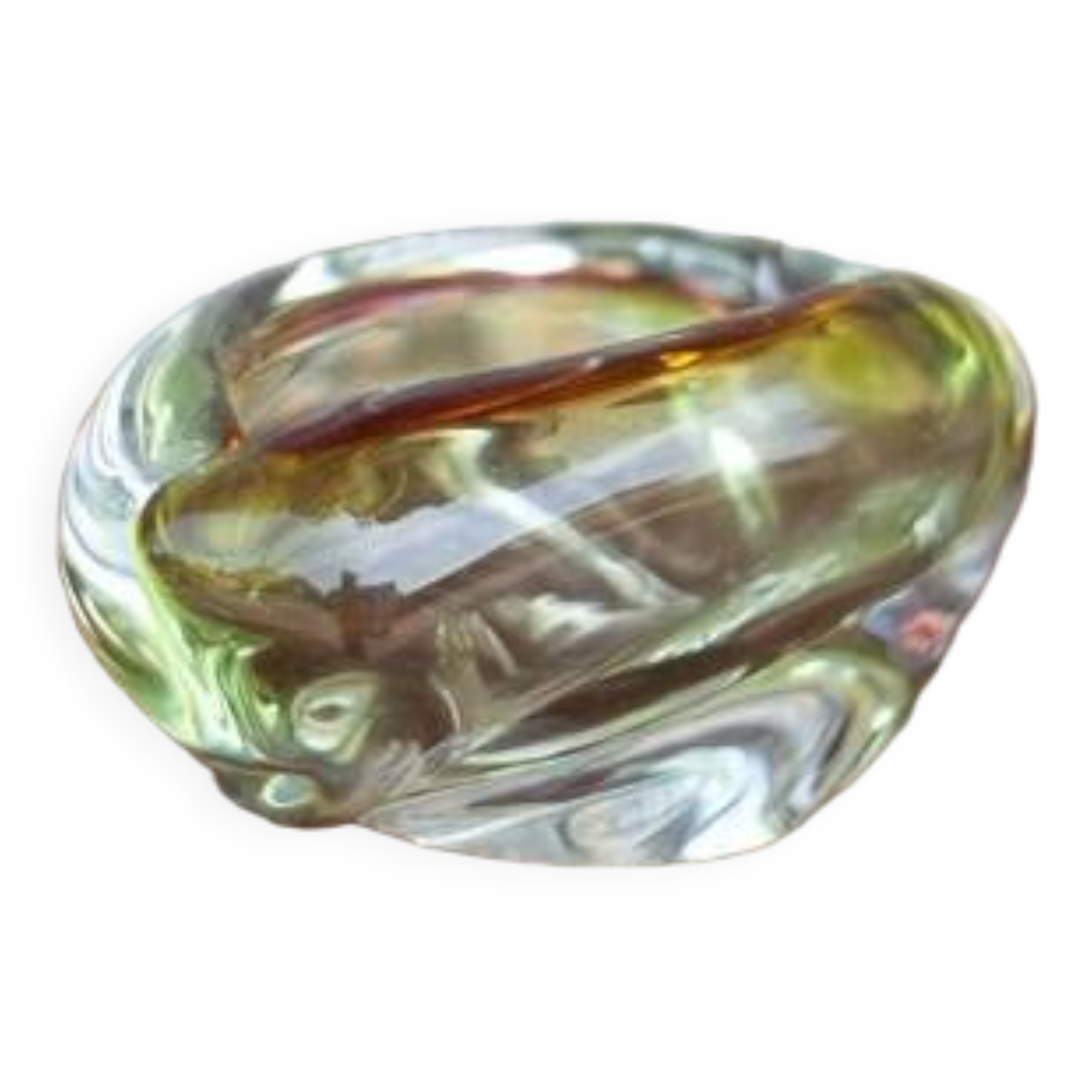 Art glass ashtray, Flavio polished ashtray, collection, glass art, ashtray, vintage