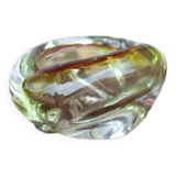 Art glass ashtray, Flavio polished ashtray, collection, glass art, ashtray, vintage