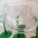 Set of 6 chiseled Alsace glasses