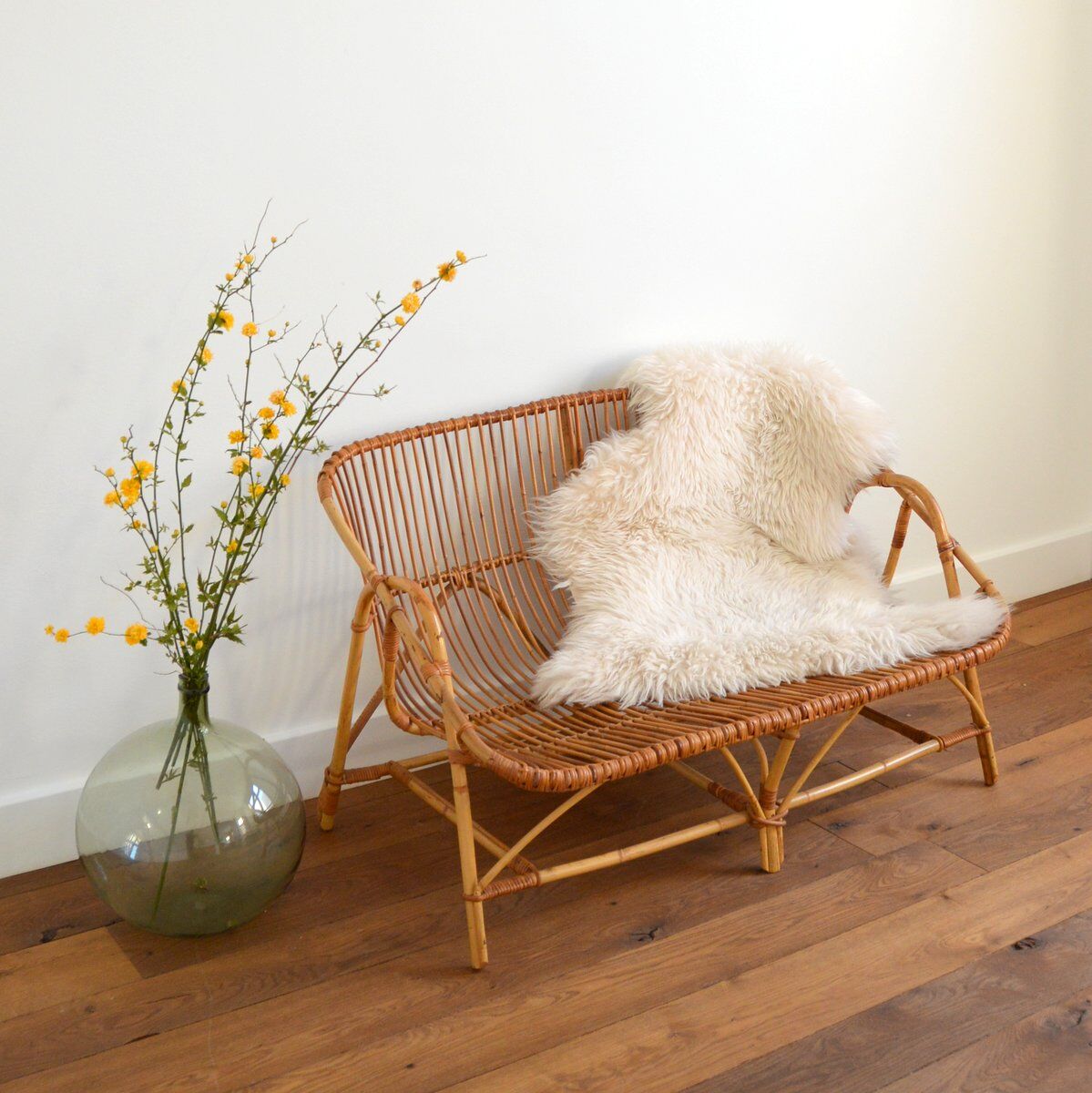 Vintage rattan sofa 1960